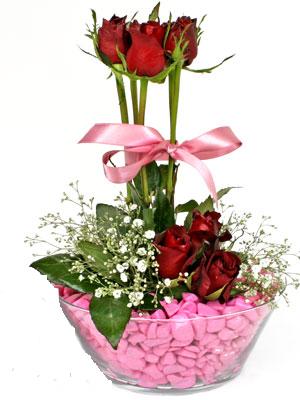 Ankara Balgat �i�ek firmam�zdan Camda k�rm�z� g�ller Ankara �i�ek g�nder firmas� �ahane �r�n�m�z 