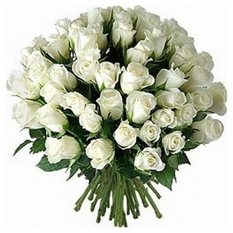 33 adet beyaz g�l buketi 