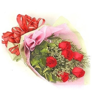 6 adet k�rm�z� g�lden buket 