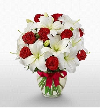 3 dal kazablanka 11 adet k�rm�z� g�l vazosu 