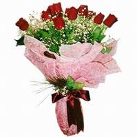 Ankara Balgat ostim �i�ek sipari�i firma �r�n�m�z 9 adet canl� kanl� k�rm�z� g�l